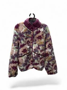 Calme by Johnny Was Printed Fleece Floral Sherpa Jacket M